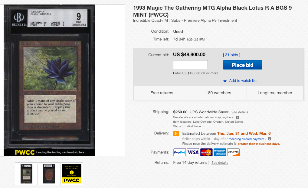 Black Lotus mint auf eBay